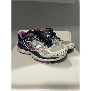 New Balance 860v6 Women's Size 6.5 White Navy Blue Purple Running Shoes W860WP6